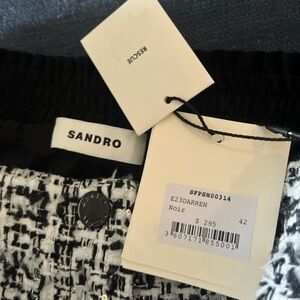 Sandro Monochrome Tweed Skirt and jacket suit
